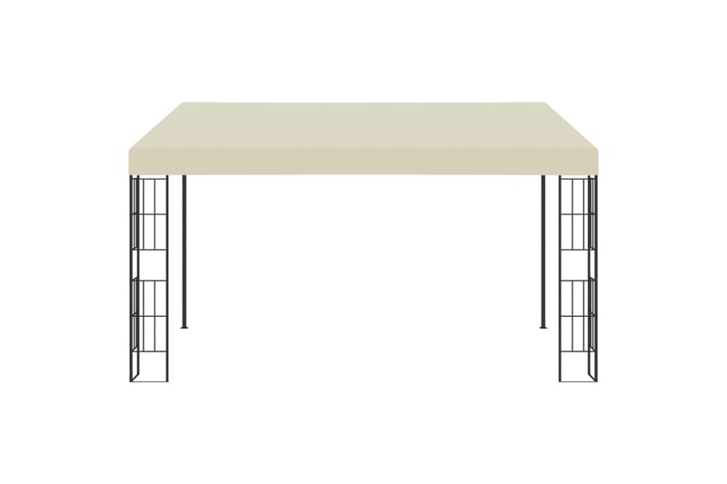 Veggmontert paviljong 3x4 m kremhvit stoff - Komplett paviljong