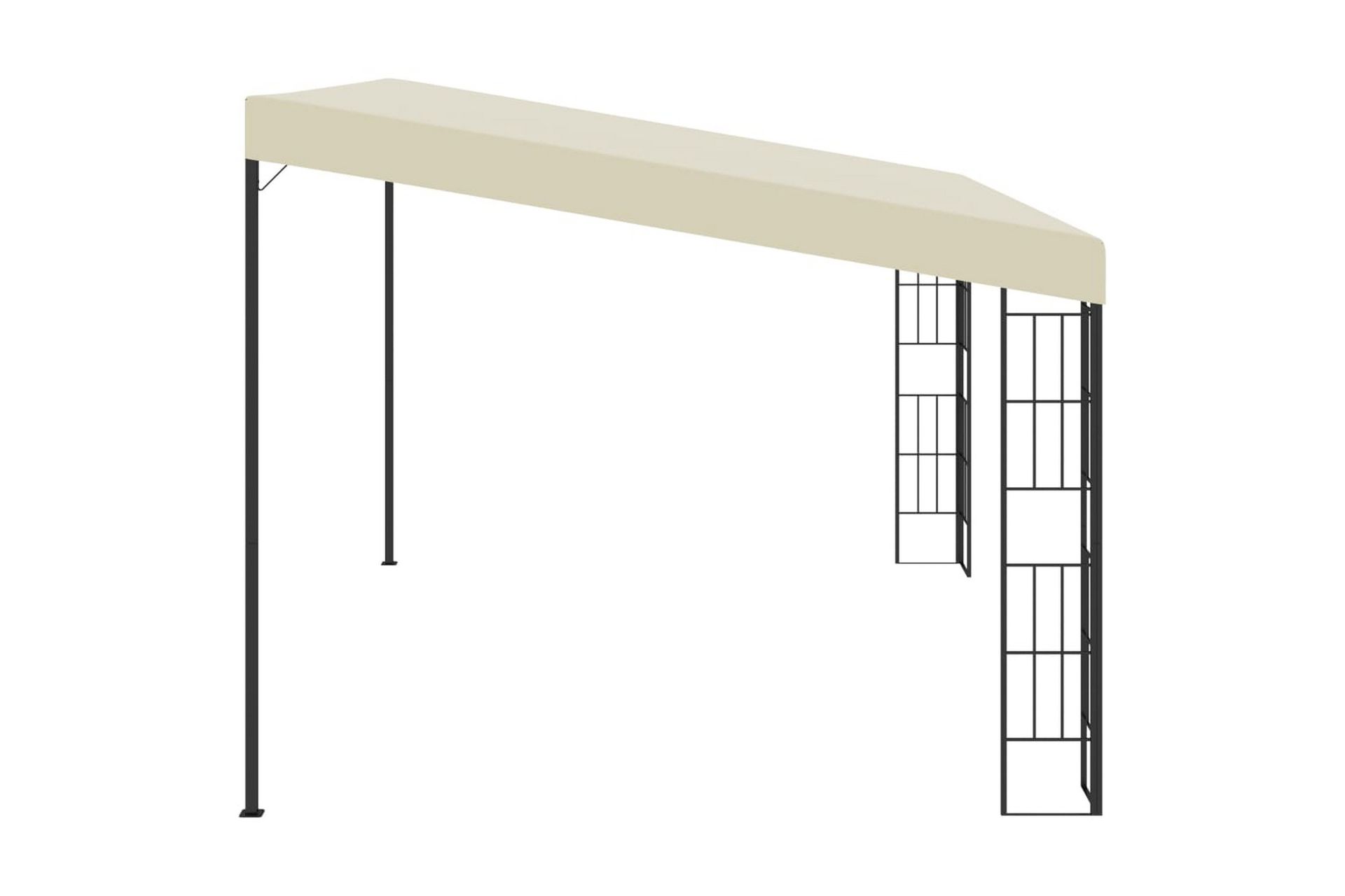 Veggmontert paviljong 3x4 m kremhvit stoff - Hagemøbler - Solbeskyttelse - Paviljonger - Komplett paviljong