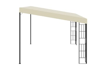 Veggmontert paviljong 3x4 m kremhvit stoff - Hagemøbler - Solbeskyttelse - Paviljonger - Komplett paviljong