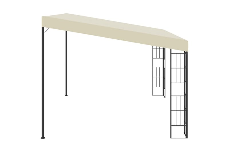 Veggmontert paviljong 3x4 m kremhvit stoff - Hagemøbler - Solbeskyttelse - Paviljonger - Komplett paviljong