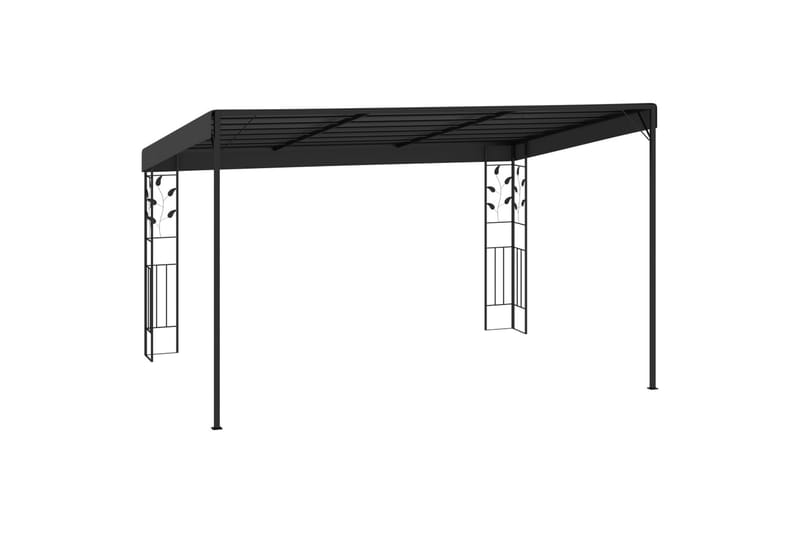 Veggmontert paviljong 4x3x2,5 m antrasitt - Hagemøbler - Solbeskyttelse - Paviljonger - Komplett paviljong