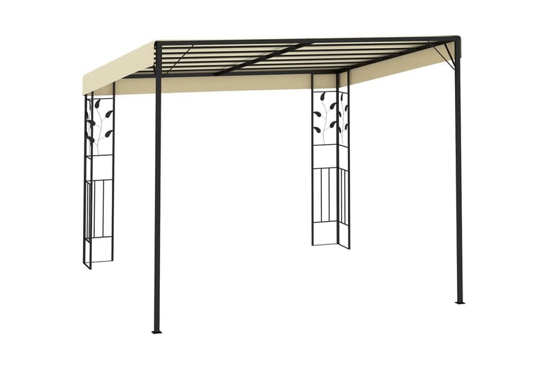 Veggmontert paviljong 3x3x2,5 m kremhvit - Hagemøbler - Solbeskyttelse - Paviljonger - Komplett paviljong