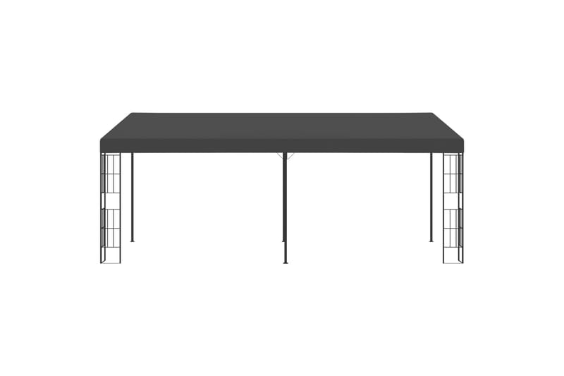 Veggmontert paviljong 3x6 m antrasitt stoff - Hagemøbler - Solbeskyttelse - Paviljonger - Komplett paviljong