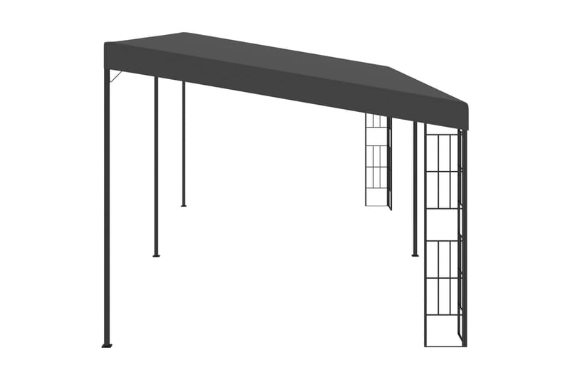 Veggmontert paviljong 3x6 m antrasitt stoff - Komplett paviljong