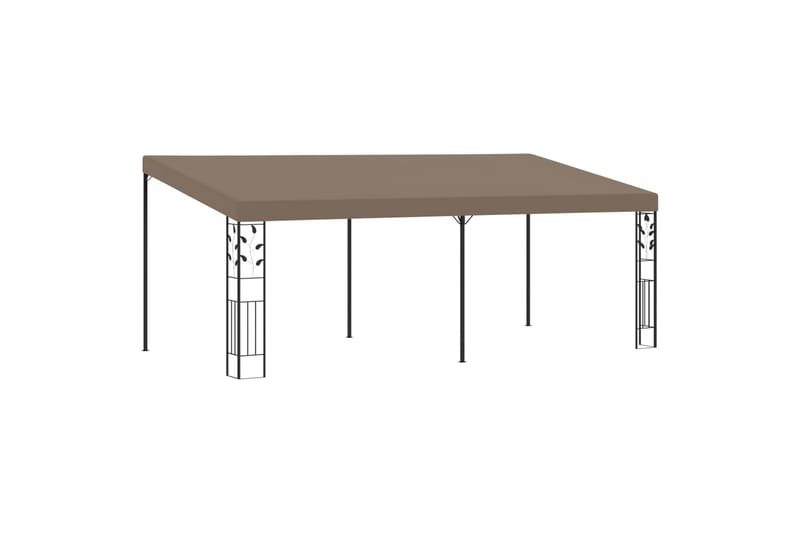 Veggmontert paviljong 6x3x2,5 m gråbrun - Taupe - Hagemøbler - Solbeskyttelse - Paviljonger - Komplett paviljong