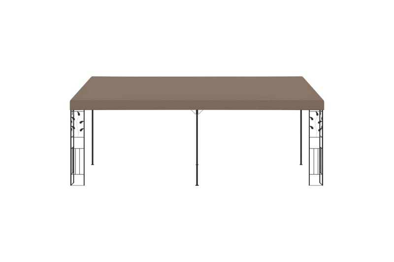 Veggmontert paviljong 6x3x2,5 m gråbrun - Taupe - Hagemøbler - Solbeskyttelse - Paviljonger - Komplett paviljong