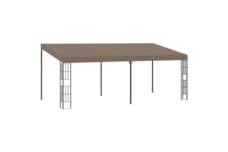 Veggmontert paviljong 6x3 m gråbrun stoff - Taupe - Hagemøbler - Solbeskyttelse - Paviljonger - Komplett paviljong