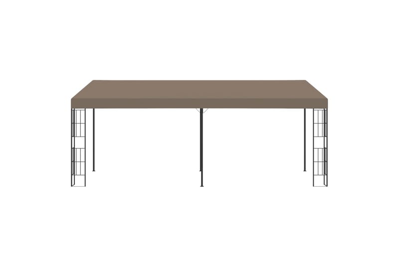 Veggmontert paviljong 6x3 m gråbrun stoff - Taupe - Hagemøbler - Solbeskyttelse - Paviljonger - Komplett paviljong