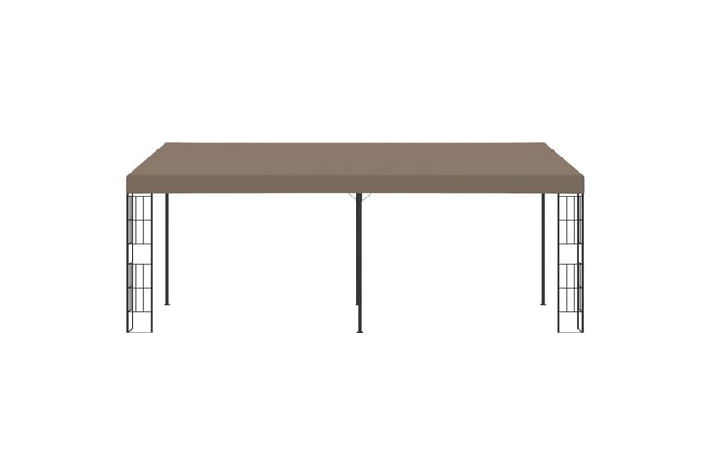 Veggmontert paviljong 6x3 m gråbrun stoff - Taupe - Komplett paviljong