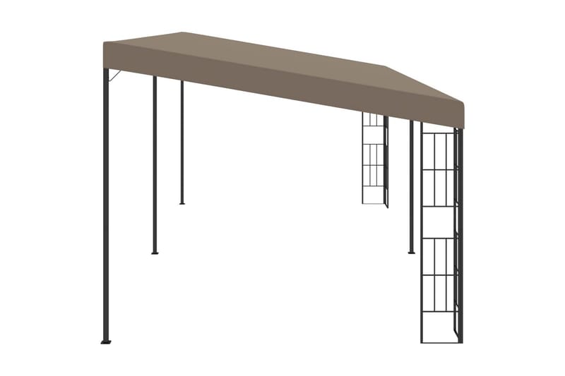 Veggmontert paviljong 6x3 m gråbrun stoff - Taupe - Hagemøbler - Solbeskyttelse - Paviljonger - Komplett paviljong