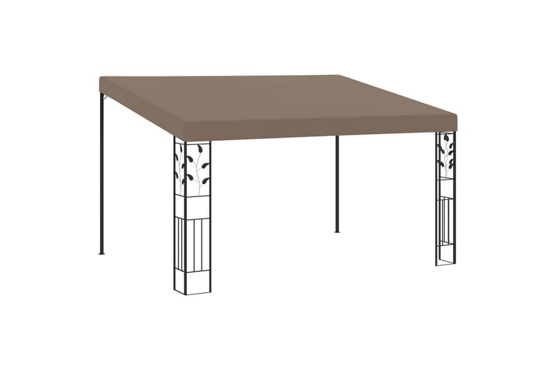 Veggmontert paviljong 4x3x2,5 m gråbrun - Taupe - Hagemøbler - Solbeskyttelse - Paviljonger - Komplett paviljong