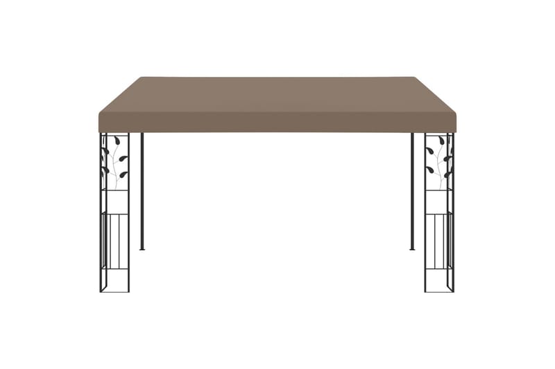 Veggmontert paviljong 4x3x2,5 m gråbrun - Taupe - Hagemøbler - Solbeskyttelse - Paviljonger - Komplett paviljong