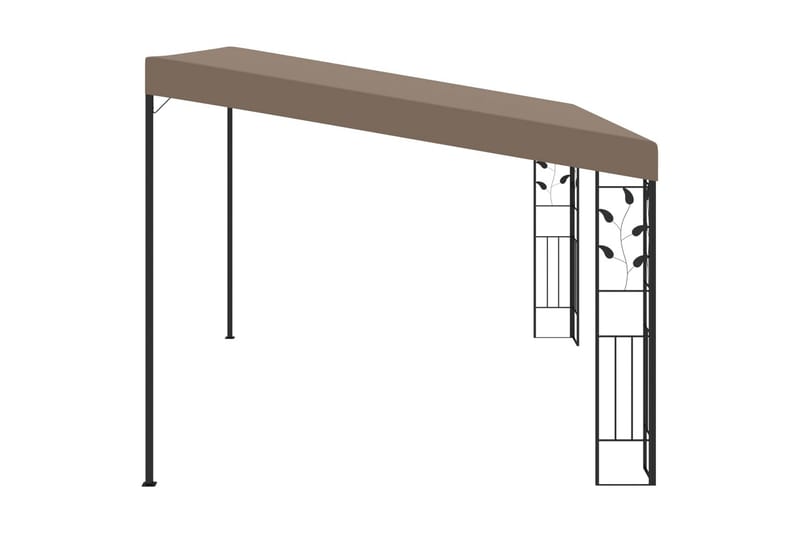 Veggmontert paviljong 4x3x2,5 m gråbrun - Taupe - Hagemøbler - Solbeskyttelse - Paviljonger - Komplett paviljong