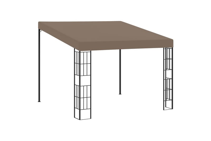 Veggmontert paviljong 3x3 m gråbrun stoff - Taupe - Hagemøbler - Solbeskyttelse - Paviljonger - Komplett paviljong