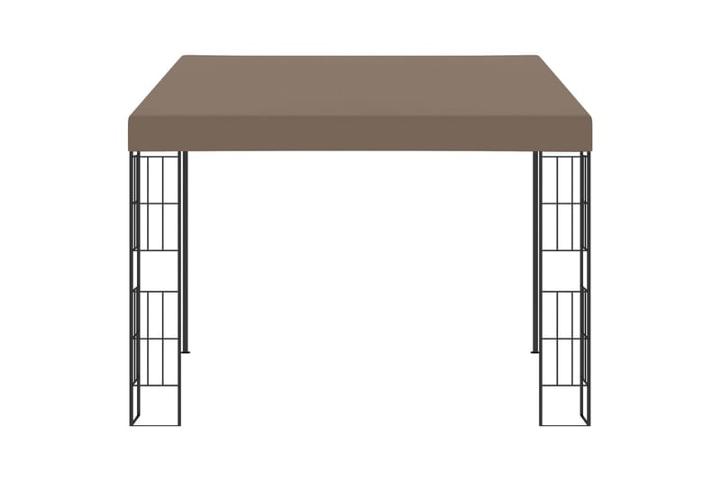 Veggmontert paviljong 3x3 m gråbrun stoff - Taupe - Komplett paviljong