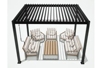 Mirador Paviljong uten Vegger 300x300x250 cm - Mørkegrå - Hagemøbler - Solbeskyttelse - Paviljonger