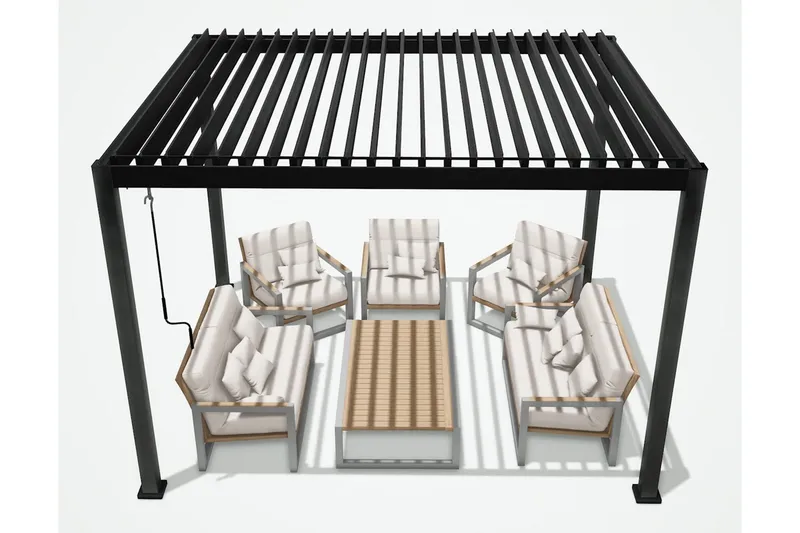 Mirador Paviljong uten Vegger 300x300x250 cm - Mørkegrå - Hagemøbler - Solbeskyttelse - Paviljonger