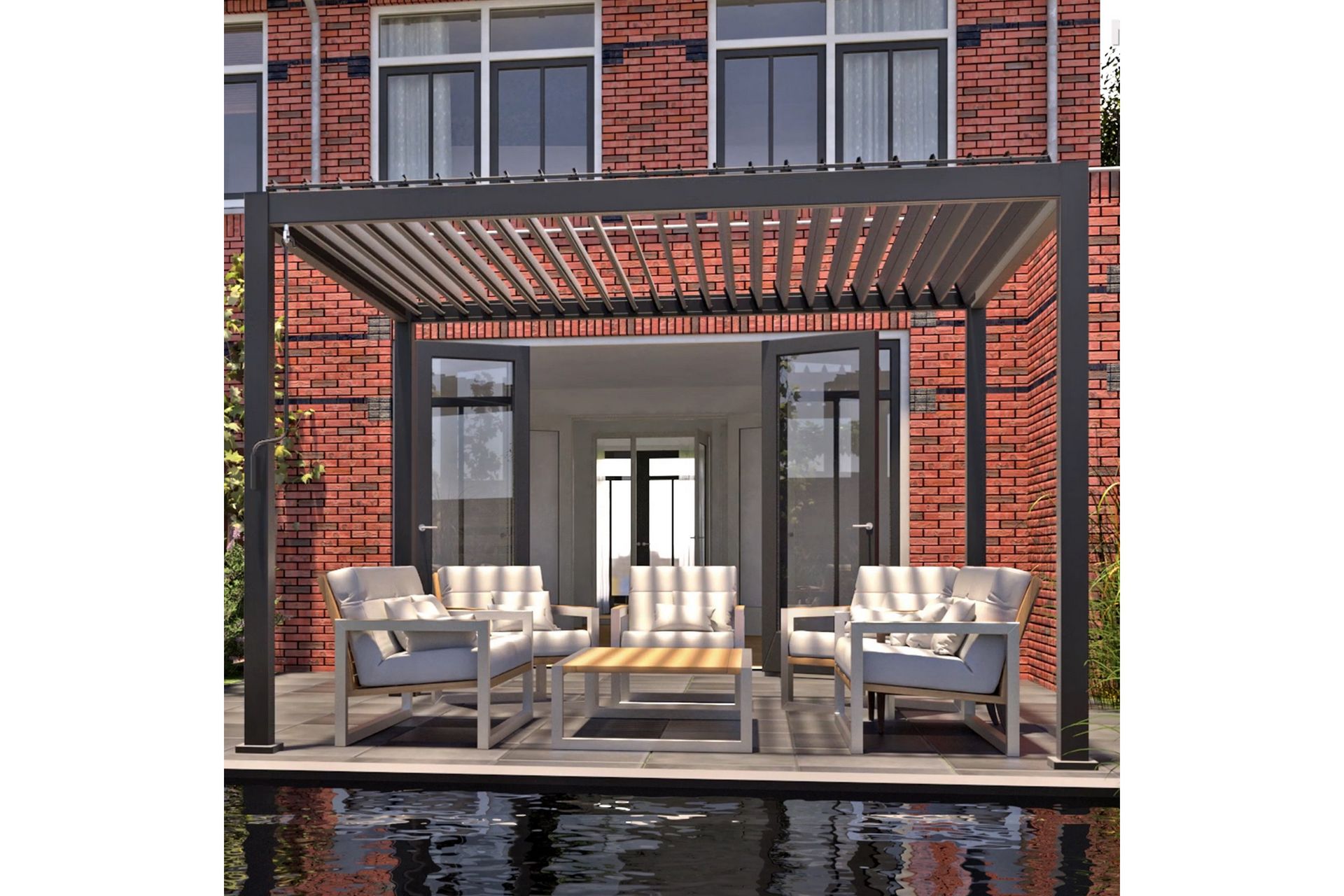 Mirador Paviljong uten Vegger 300x300x250 cm - Mørkegrå - Hagemøbler - Solbeskyttelse - Paviljonger