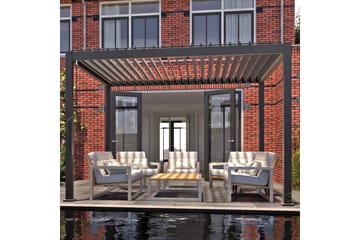 Mirador Paviljong uten Vegger 300x300x250 cm - Mørkegrå - Hagemøbler - Solbeskyttelse - Paviljonger