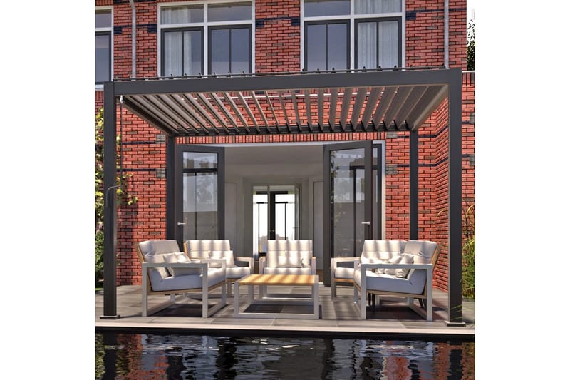Mirador Paviljong uten Vegger 300x300x250 cm - Mørkegrå - Hagemøbler - Solbeskyttelse - Paviljonger