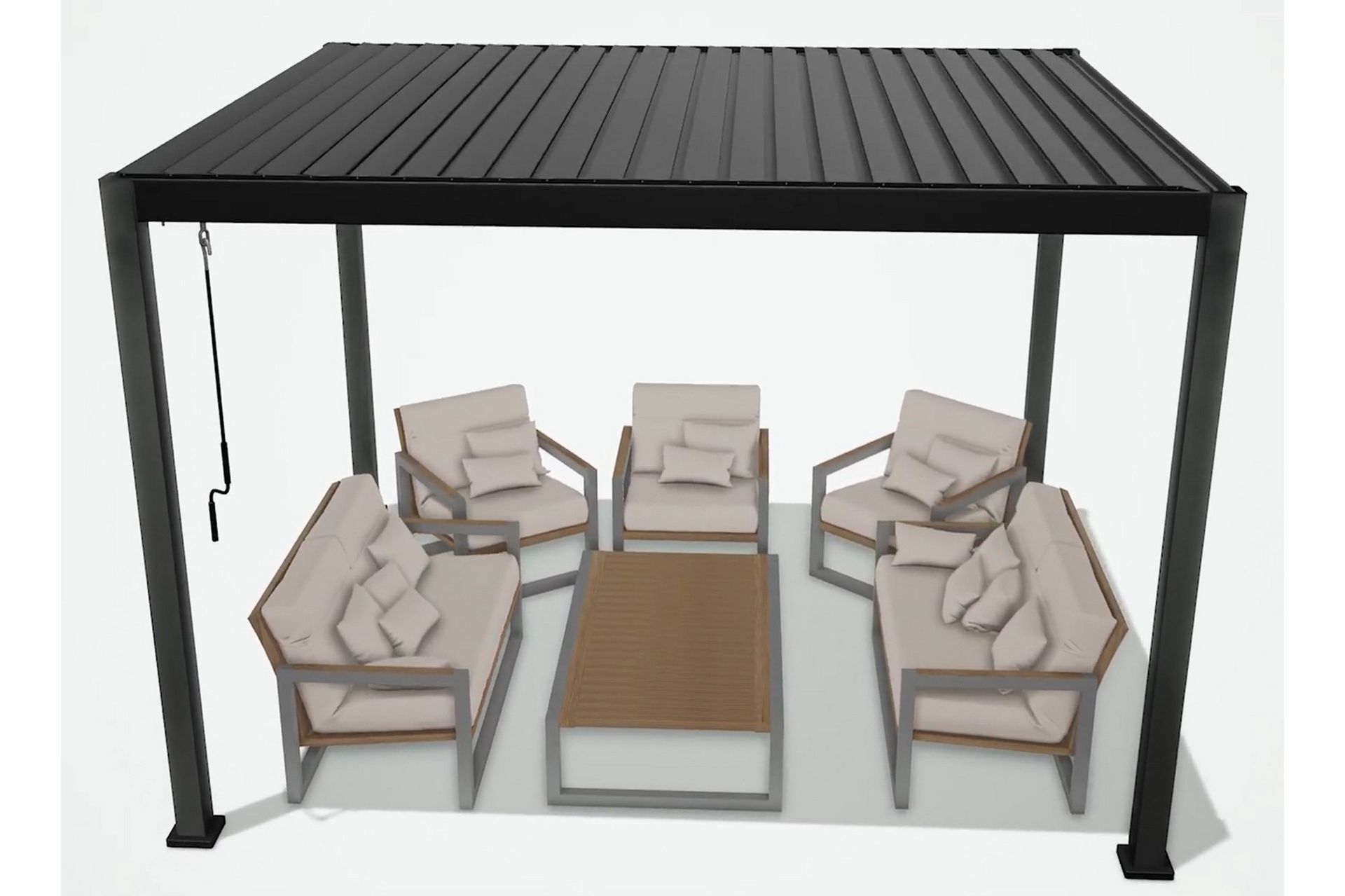 Mirador Paviljong uten Vegger 300x300x250 cm - Mørkegrå - Hagemøbler - Solbeskyttelse - Paviljonger