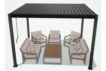 Mirador Paviljong uten Vegger 300x300x250 cm - Mørkegrå - Hagemøbler - Solbeskyttelse - Paviljonger