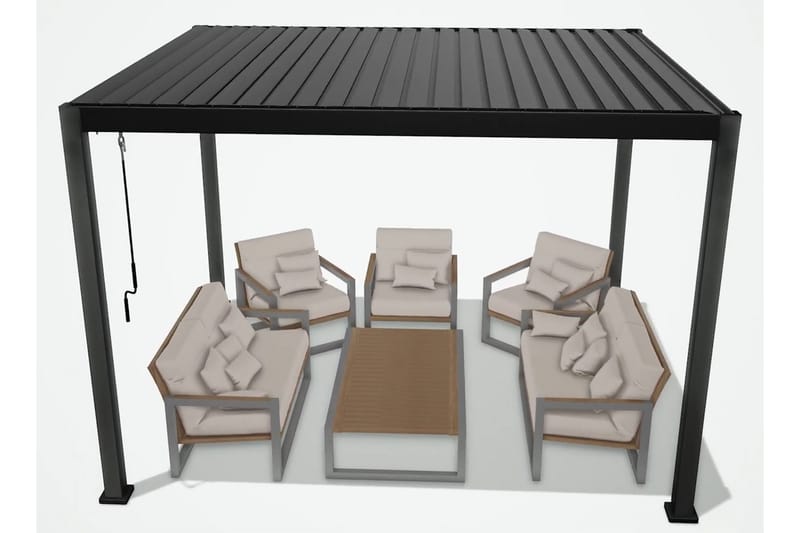 Mirador Paviljong uten Vegger 300x300x250 cm - Mørkegrå - Hagemøbler - Solbeskyttelse - Paviljonger