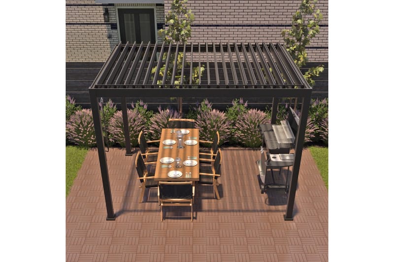 Mirador Paviljong uten Vegger 300x400x250 cm - Mørkegrå - Hagemøbler - Solbeskyttelse - Paviljonger