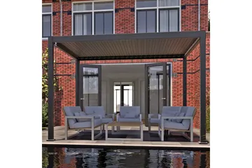 Mirador Paviljong uten Vegger 300x400x250 cm - Mørkegrå - Hagemøbler - Solbeskyttelse - Paviljonger