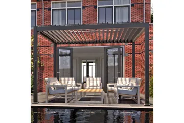 Mirador Paviljong uten Vegger 300x400x250 cm - Mørkegrå - Hagemøbler - Solbeskyttelse - Paviljonger
