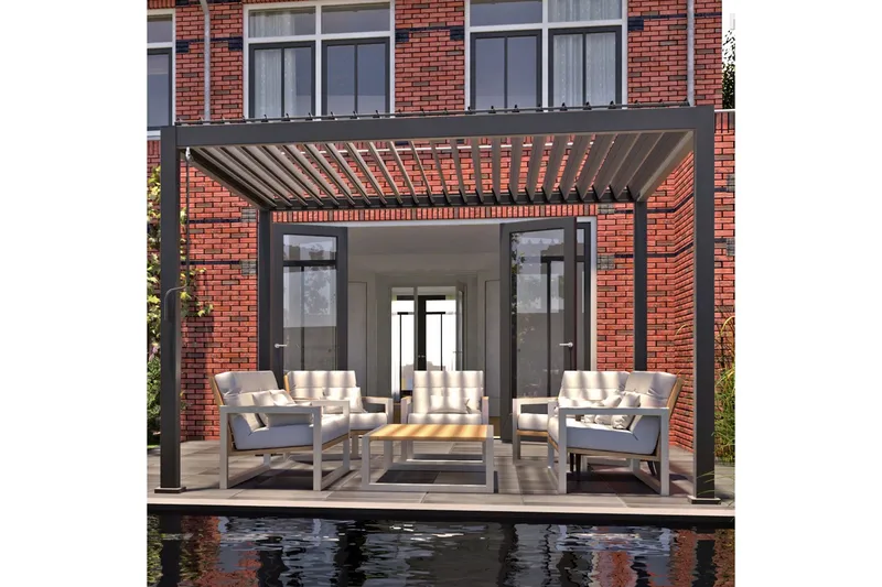 Mirador Paviljong uten Vegger 300x400x250 cm - Mørkegrå - Hagemøbler - Solbeskyttelse - Paviljonger