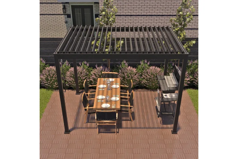 Mirador Paviljong uten Vegger 300x400x250 cm - Mørkegrå - Hagemøbler - Solbeskyttelse - Paviljonger