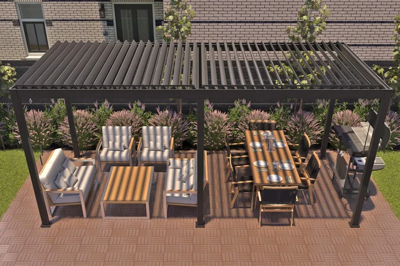 Mirador Paviljong uten Vegger 300x400x250 cm - Mørkegrå - Hagemøbler - Solbeskyttelse - Paviljonger