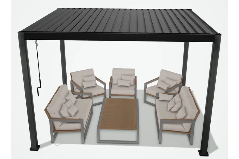 Mirador Paviljong uten Vegger 300x400x250 cm - Mørkegrå - Hagemøbler - Solbeskyttelse - Paviljonger