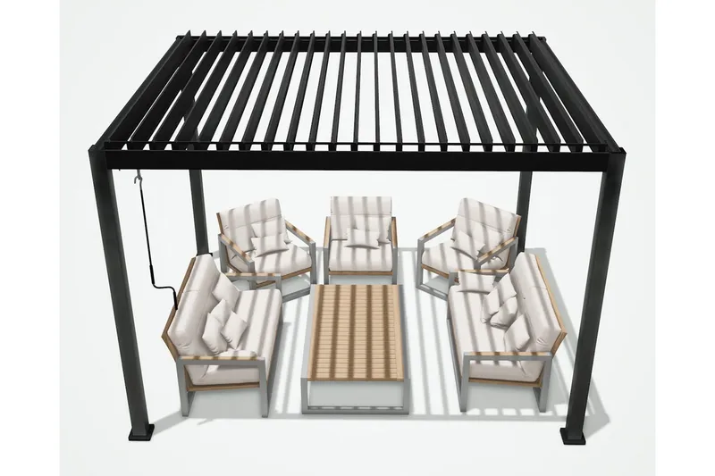 Mirador Paviljong uten Vegger 300x400x250 cm - Mørkegrå - Hagemøbler - Solbeskyttelse - Paviljonger