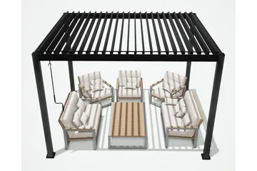 Mirador Paviljong uten Vegger 300x400x250 cm - Mørkegrå - Hagemøbler - Solbeskyttelse - Paviljonger