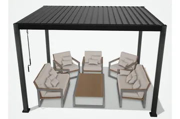 Mirador Paviljong uten Vegger 300x300x250 cm - Mørkegrå - Hagemøbler - Solbeskyttelse - Paviljonger