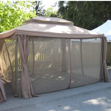 Mosquito Nets for Gazebo HOME4YOU - beige - Hagemøbler - Solbeskyttelse - Paviljonger - Paviljongvegger