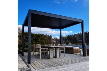 Motordeven Pergola med Belysning - Hagemøbler - Solbeskyttelse - Paviljonger