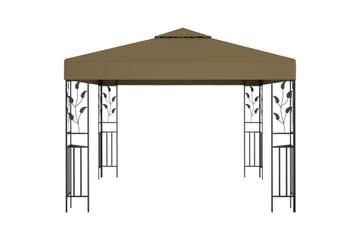 Paviljong 3x3 m gråbrun 180 g/m² - Taupe - Hagemøbler - Solbeskyttelse - Paviljonger