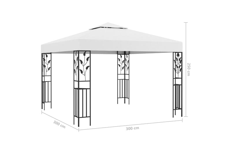 Paviljong 3x3 m hvit 180 g/m² - Hvit - Paviljonger - Paviljong med tak - Grilltelt