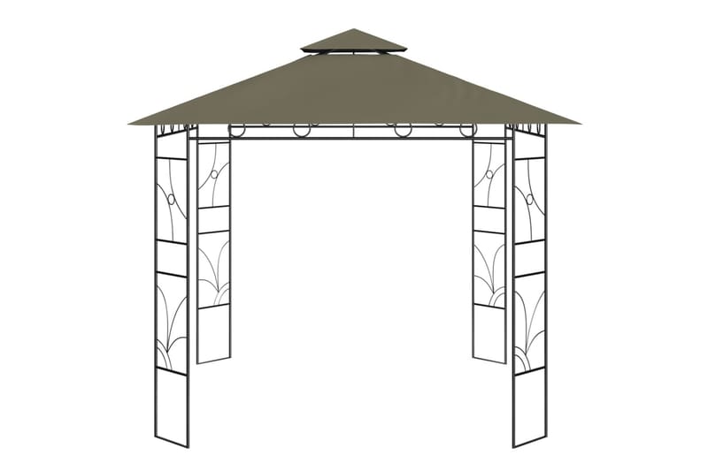 Paviljong 3x3x2,7 m gråbrun 160 g/m² - Taupe - Komplett paviljong