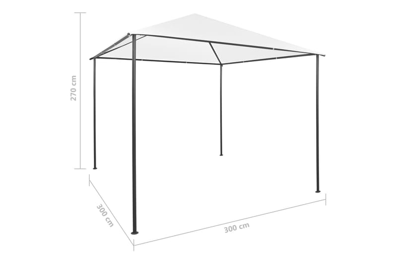 Paviljong 3x3x2,7 m hvit 180 g/m² - Hvit - Hagemøbler - Solbeskyttelse - Paviljonger
