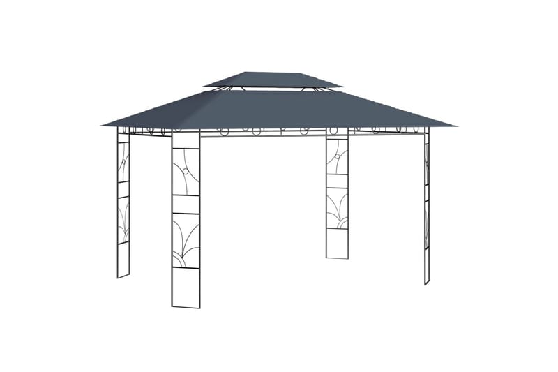 Paviljong 4x3x2,7 m antrasitt 160 g/m² - Antrasittgrå - Hagemøbler - Solbeskyttelse - Paviljonger - Komplett paviljong