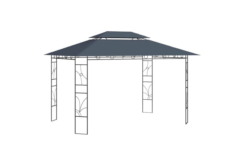 Paviljong 4x3x2,7 m antrasitt 160 g/m² - Antrasittgrå - Komplett paviljong