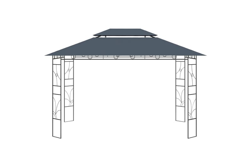 Paviljong 4x3x2,7 m antrasitt 160 g/m² - Antrasittgrå - Hagemøbler - Solbeskyttelse - Paviljonger - Komplett paviljong