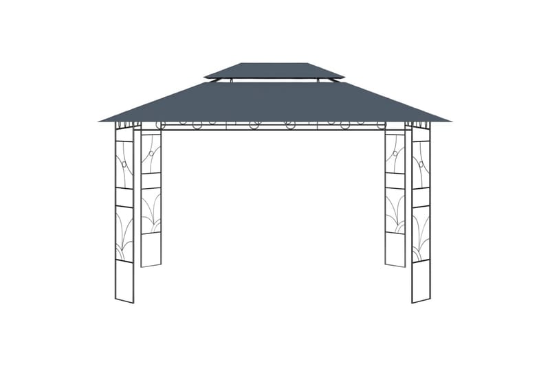 Paviljong 4x3x2,7 m antrasitt 160 g/m² - Antrasittgrå - Komplett paviljong