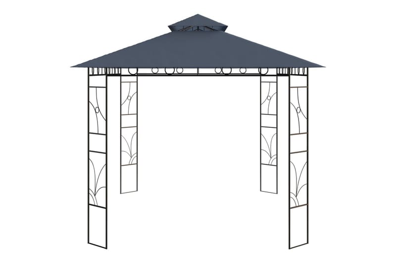 Paviljong 4x3x2,7 m antrasitt 160 g/m² - Antrasittgrå - Hagemøbler - Solbeskyttelse - Paviljonger - Komplett paviljong