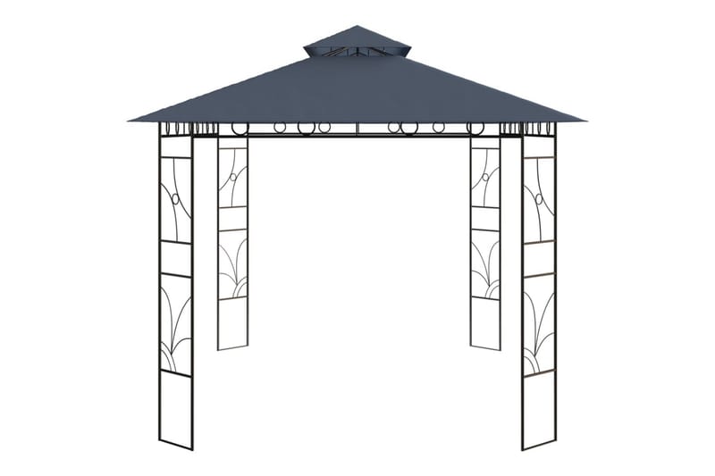 Paviljong 4x3x2,7 m antrasitt 160 g/m² - Antrasittgrå - Komplett paviljong