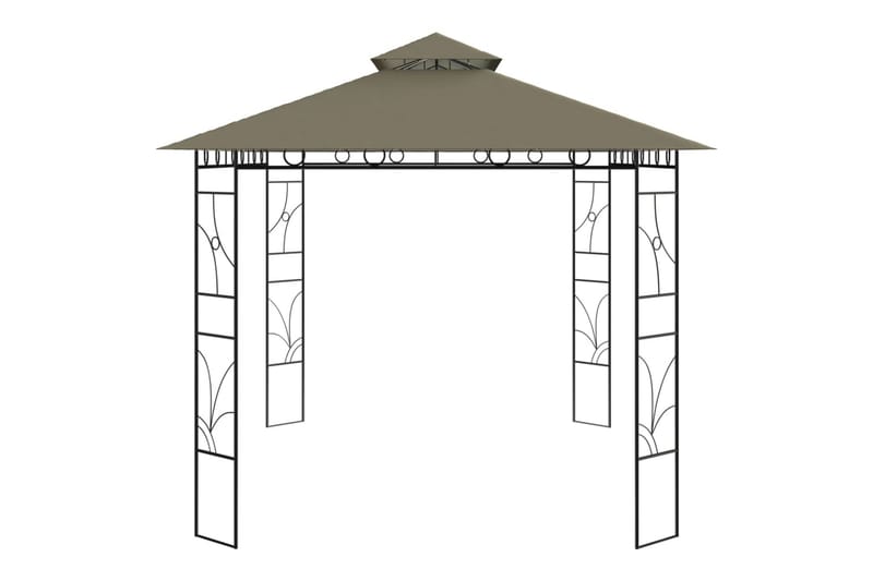 Paviljong 4x3x2,7 m gråbrun 160 g/m² - Taupe - Hagemøbler - Solbeskyttelse - Paviljonger - Komplett paviljong